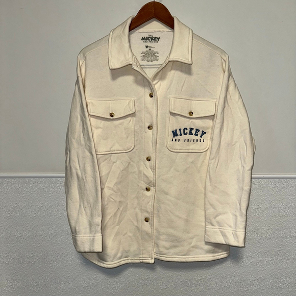 Disney Jackets & Blazers - Women's Disney Mickey & Friends Cream Blue Utility Shacket XS